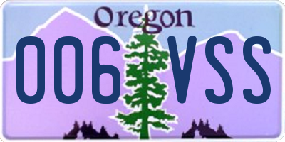 OR license plate 006VSS