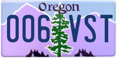 OR license plate 006VST