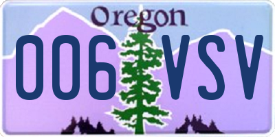 OR license plate 006VSV