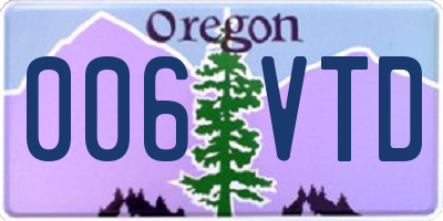 OR license plate 006VTD
