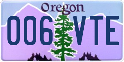 OR license plate 006VTE