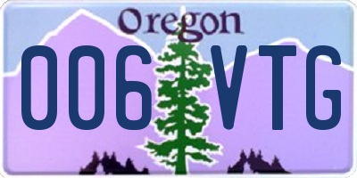 OR license plate 006VTG