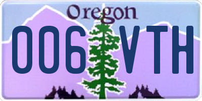 OR license plate 006VTH