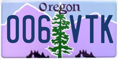 OR license plate 006VTK
