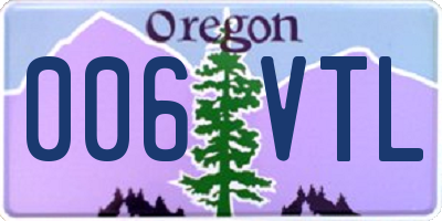 OR license plate 006VTL
