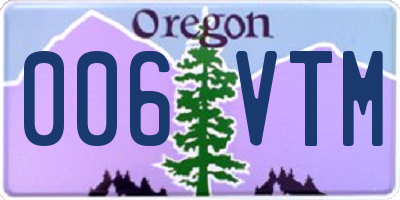 OR license plate 006VTM