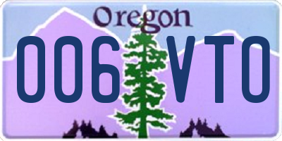 OR license plate 006VTO