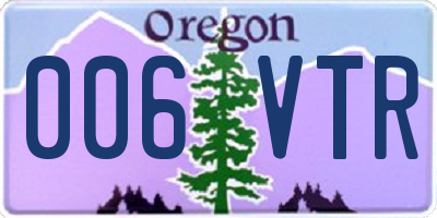 OR license plate 006VTR