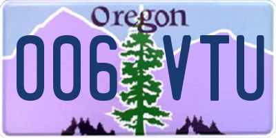 OR license plate 006VTU
