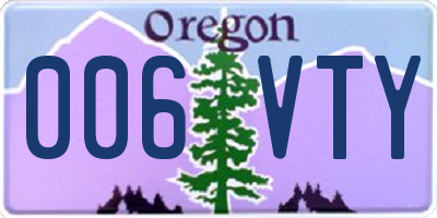 OR license plate 006VTY