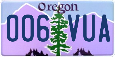 OR license plate 006VUA