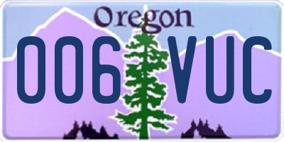 OR license plate 006VUC