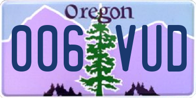 OR license plate 006VUD