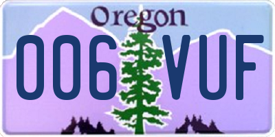 OR license plate 006VUF
