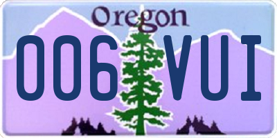 OR license plate 006VUI