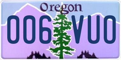 OR license plate 006VUO