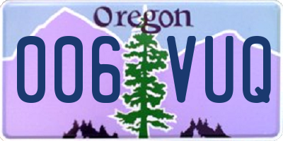 OR license plate 006VUQ