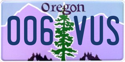 OR license plate 006VUS