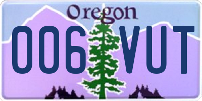 OR license plate 006VUT