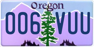 OR license plate 006VUU