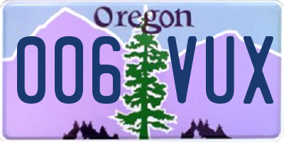 OR license plate 006VUX