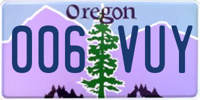 OR license plate 006VUY