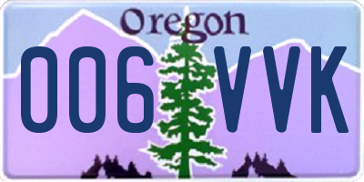 OR license plate 006VVK