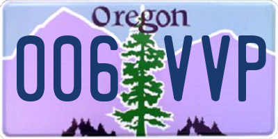 OR license plate 006VVP