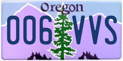 OR license plate 006VVS