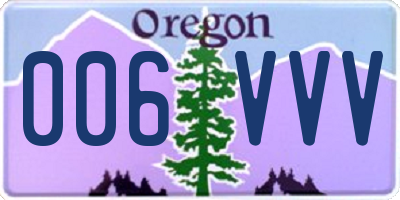 OR license plate 006VVV