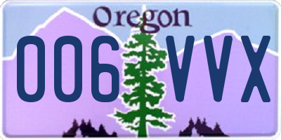 OR license plate 006VVX