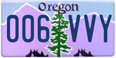 OR license plate 006VVY