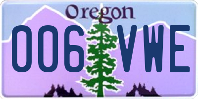 OR license plate 006VWE