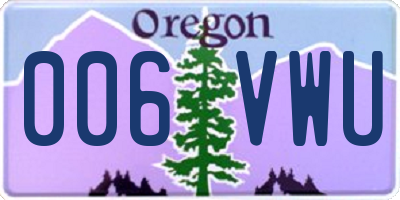 OR license plate 006VWU
