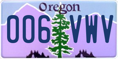 OR license plate 006VWV