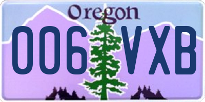 OR license plate 006VXB