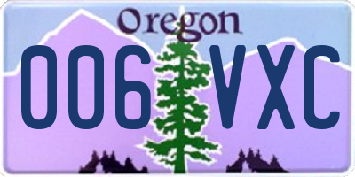 OR license plate 006VXC