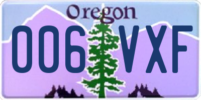 OR license plate 006VXF