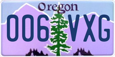 OR license plate 006VXG