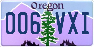 OR license plate 006VXI