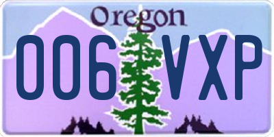 OR license plate 006VXP