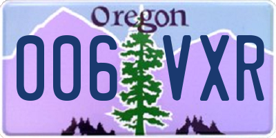 OR license plate 006VXR