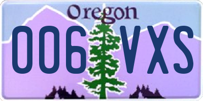 OR license plate 006VXS