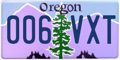 OR license plate 006VXT