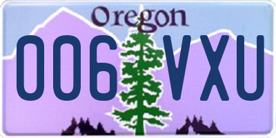 OR license plate 006VXU