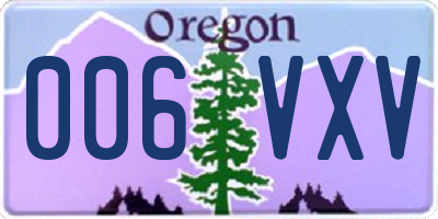 OR license plate 006VXV