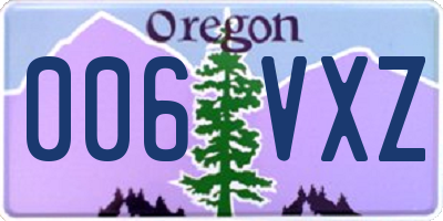OR license plate 006VXZ