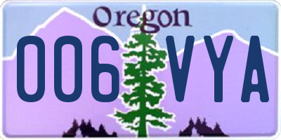 OR license plate 006VYA