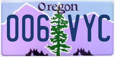 OR license plate 006VYC