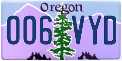 OR license plate 006VYD